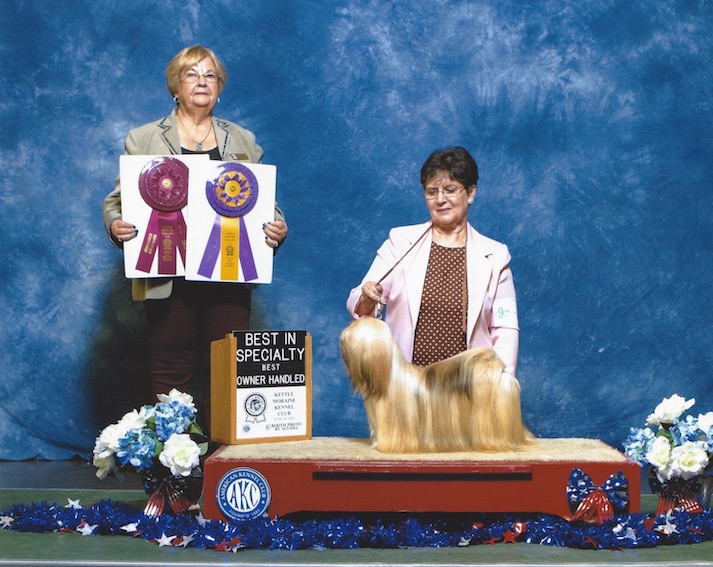 Lhasa Apso on winners podium